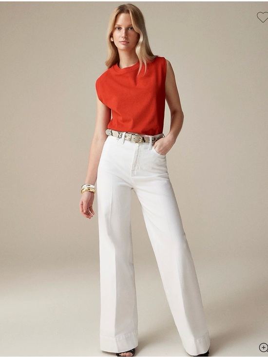 J. Crew Denim - J Crew Wide Leg Denim Trouser in White
